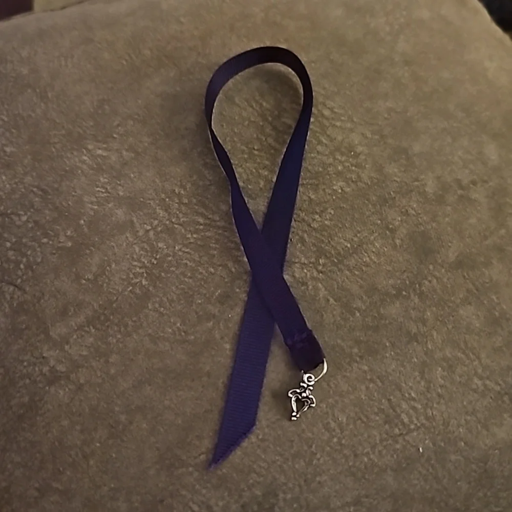 5/$25 Purple Ribbon Heart Charm Bookmark